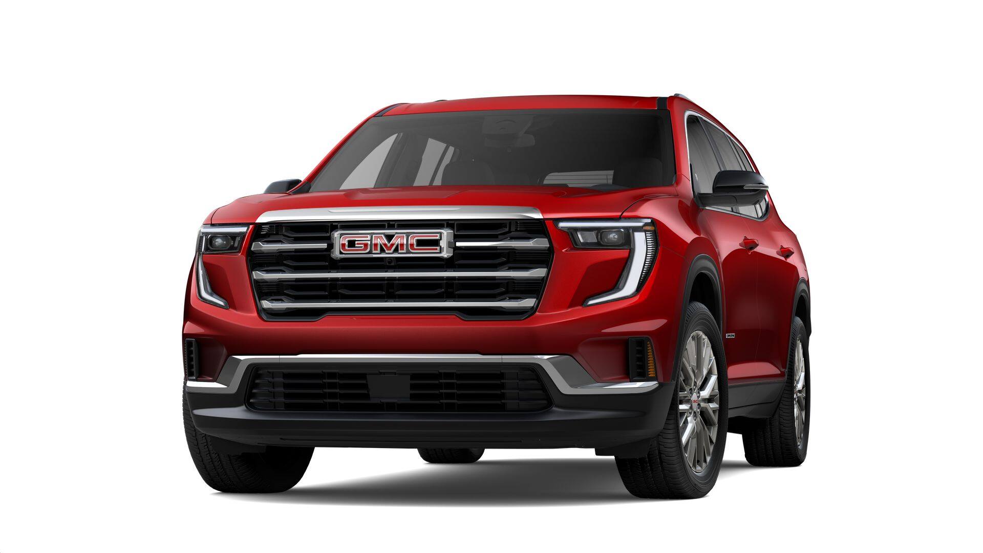 2026 GMC Acadia FWD Elevation in Volcanic Red Tintcoat — front three-quarter view