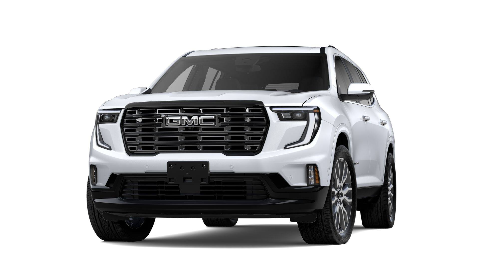 2026 GMC Acadia FWD Denali Ultimate in Glacier White Tricoat — front three-quarter view