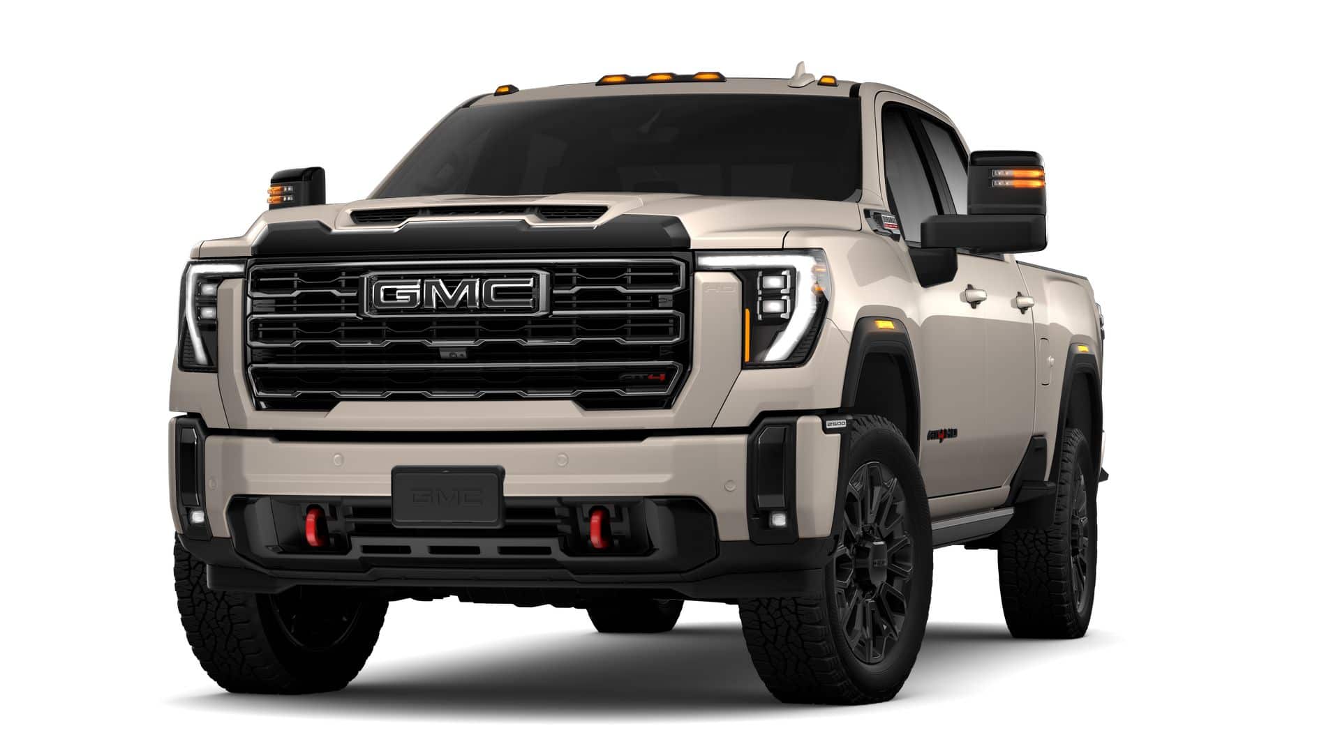 2026 GMC Sierra 2500 HD AT4 in Coastal Dune — front three-quarter view